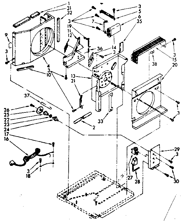 Kenmore 1068710690 air flow and control parts diagram