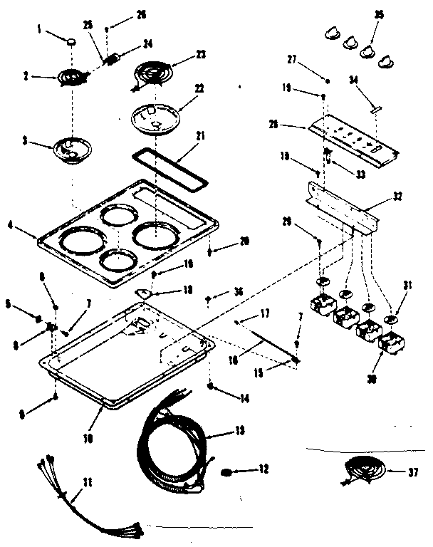 Kenmore 9174348293 cooktop diagram