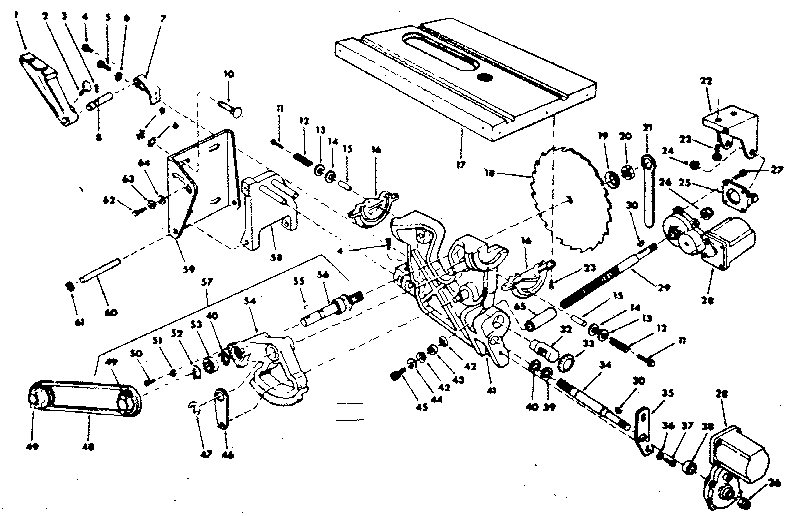 Craftsman 113226830 motor base assembly diagram