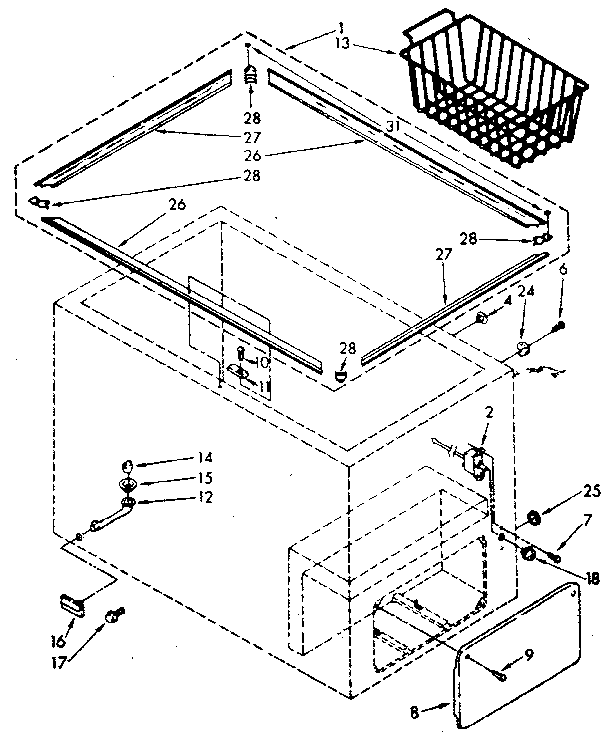 Kenmore 1988162515 cabinet parts diagram