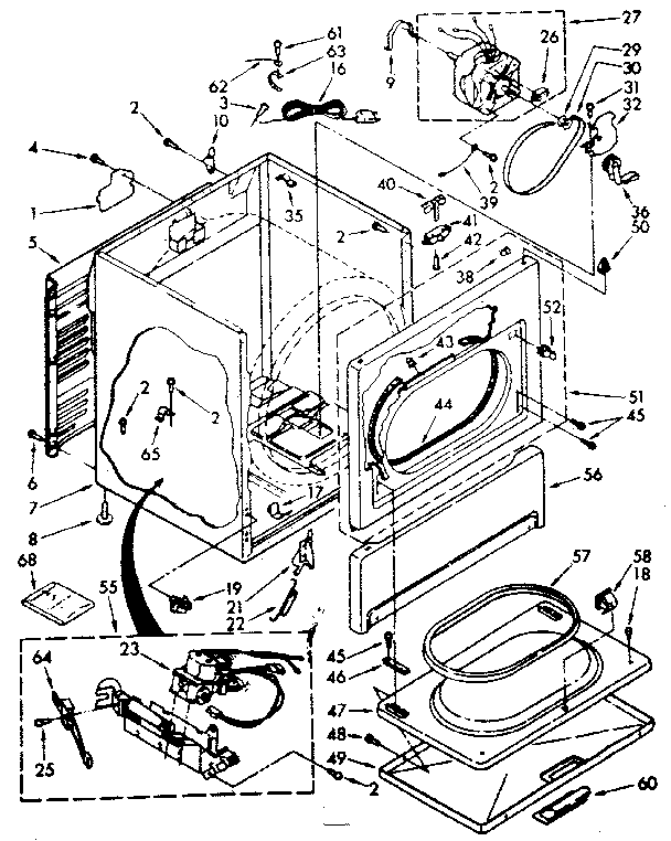 Kenmore 11087581110 cabinet parts diagram