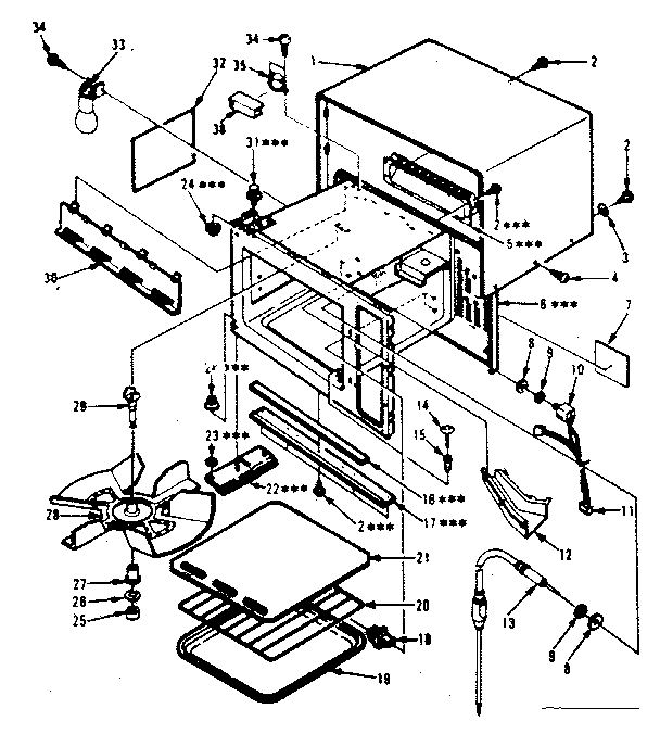 Kenmore 5648888621 cabinet parts diagram