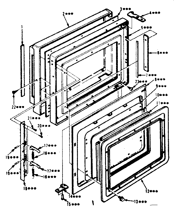 Kenmore 5648888621 door parts diagram
