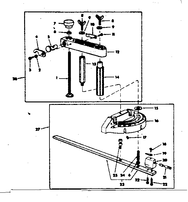 Craftsman 113221060 miter gauge and hold down diagram