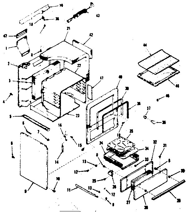 Kenmore 9116148511 body section diagram