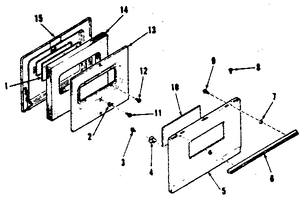 Kenmore 9116148511 oven door section diagram
