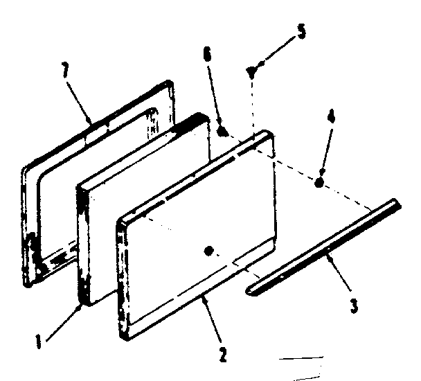 Kenmore 9116208512 oven door section diagram