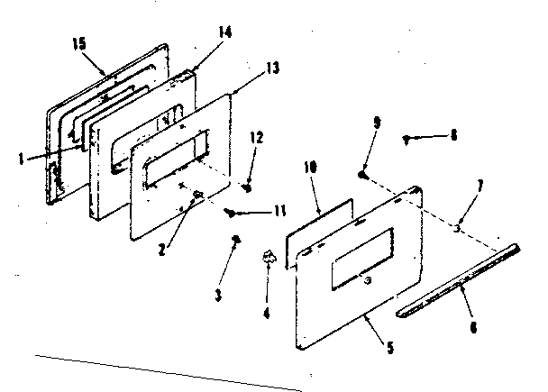 Kenmore 9116138610 oven door section diagram