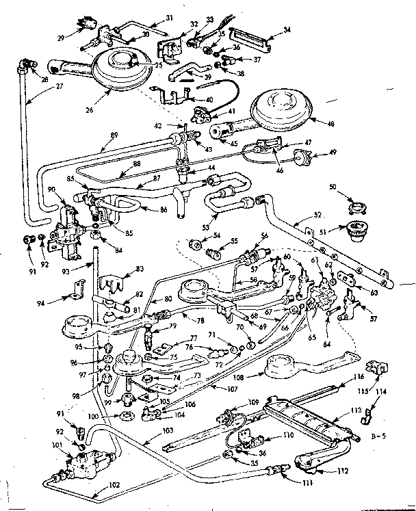 Kenmore 1037884010 burner section diagram