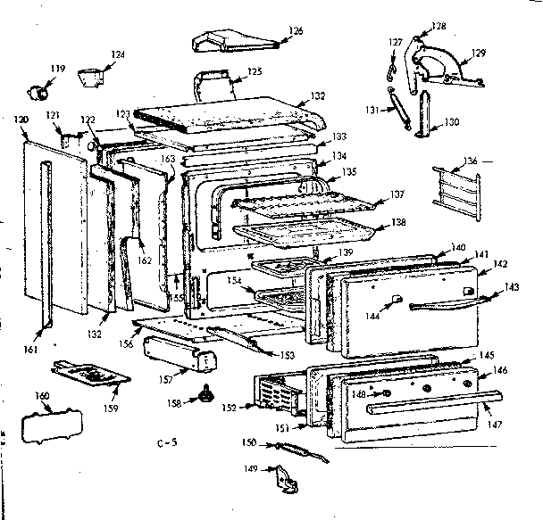 Kenmore 1037884010 oven body section diagram