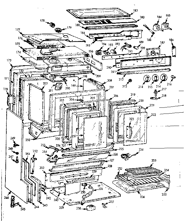 Kenmore 1037884010 upper oven body section diagram