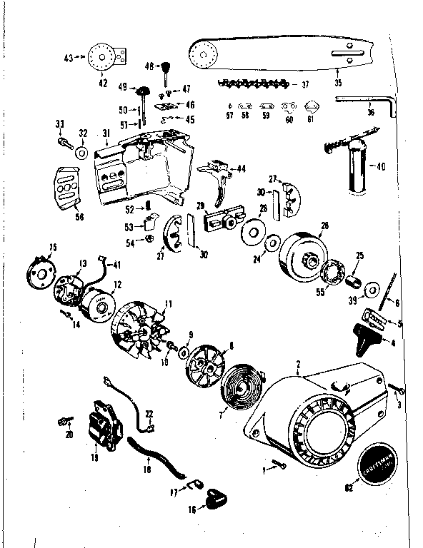 Craftsman 358350852 flywheel assembly with roller nose diagram