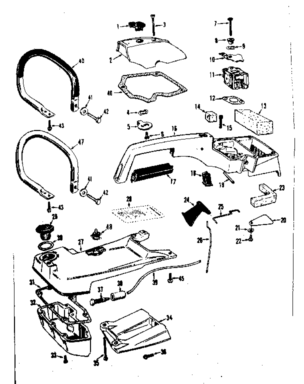 Craftsman 358350852 gas tank top and handle diagram