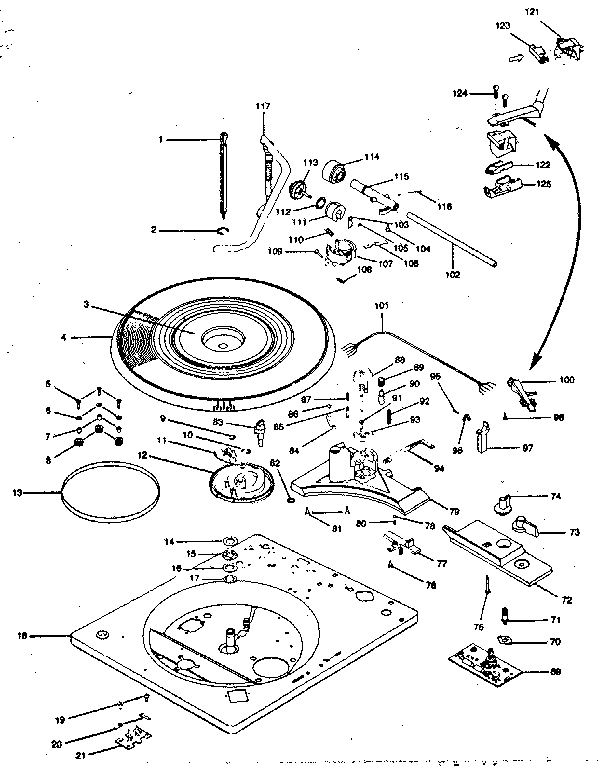 BSR 72MX turntable assembly diagram