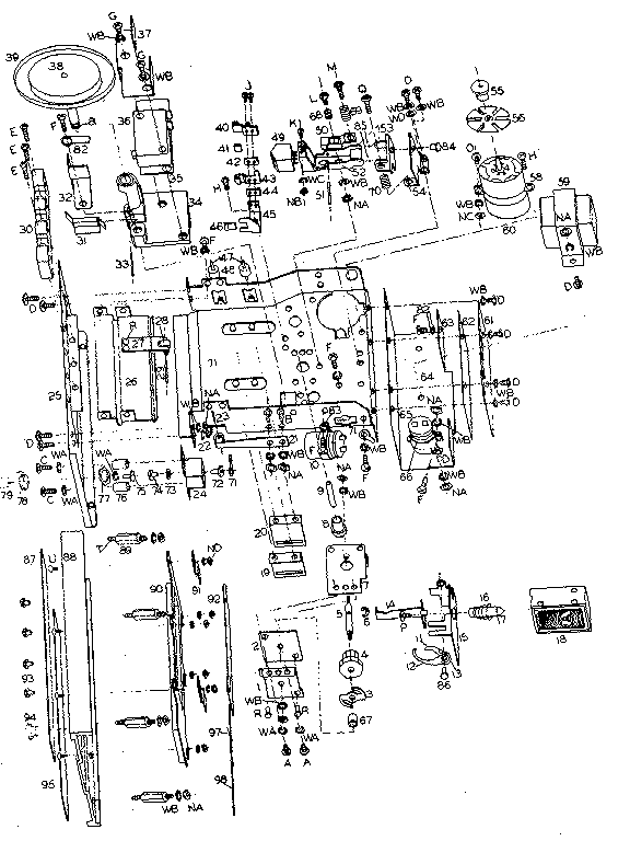 LXI 54831556100 8 track tape player mechanical parts diagram