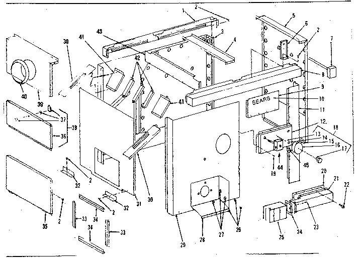 Kenmore 610742051 cabinet diagram