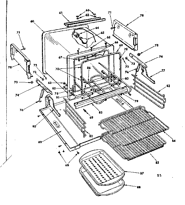 Kenmore 1554527500 oven parts diagram