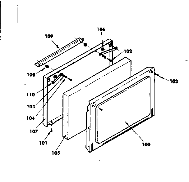 Kenmore 1554527500 oven door parts diagram