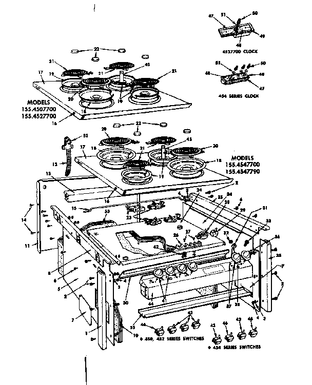 Kenmore 1554527700 top section and outer body parts diagram