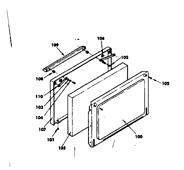 Kenmore 1554527700 oven door parts diagram