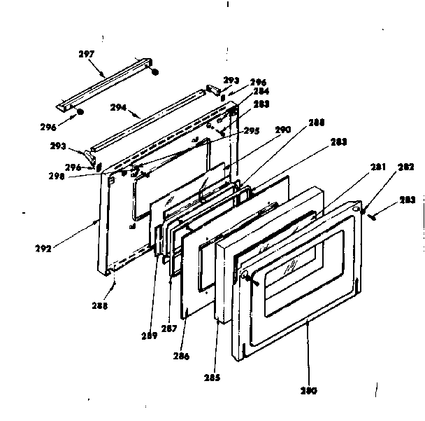 Kenmore 1554527700 oven door parts diagram