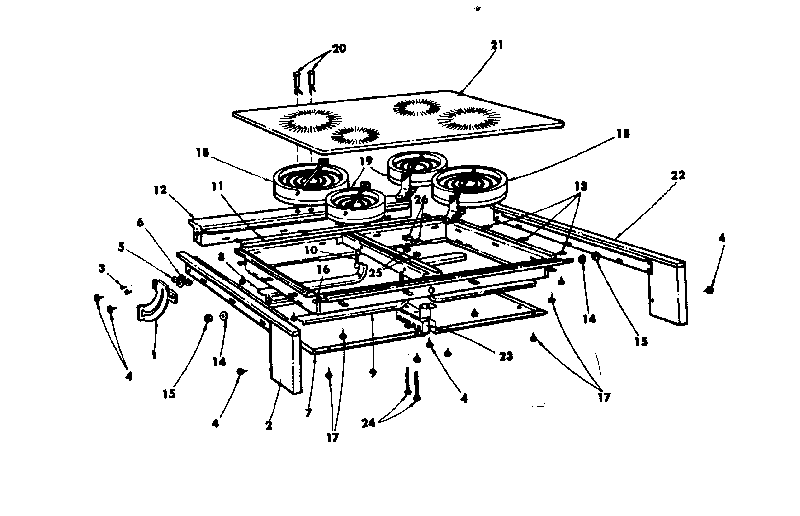 Kenmore 1554567390 glass top and housing diagram