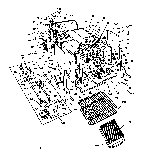 Kenmore 1554567390 oven parts diagram