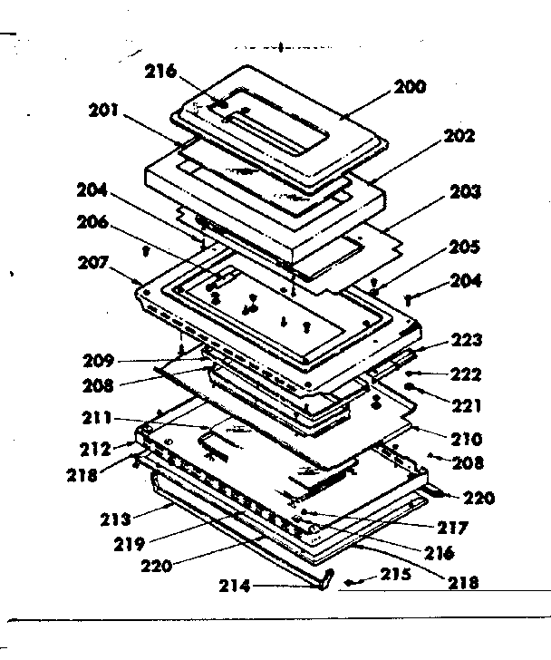 Kenmore 1554567590 oven door parts diagram