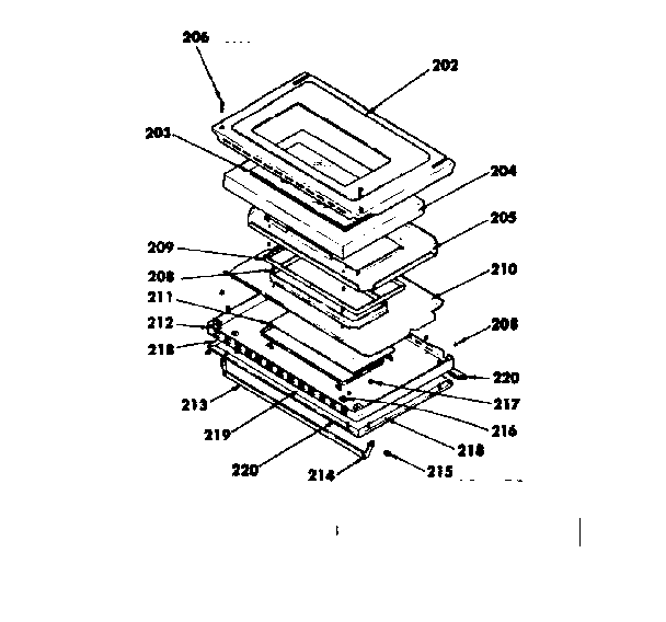 Kenmore 1554567591 oven door parts diagram