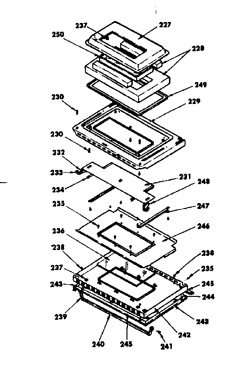Kenmore 1554567591 oven door parts diagram