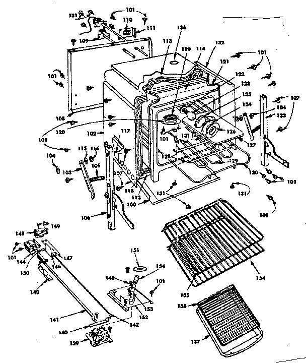 Kenmore 1554557300 oven parts diagram