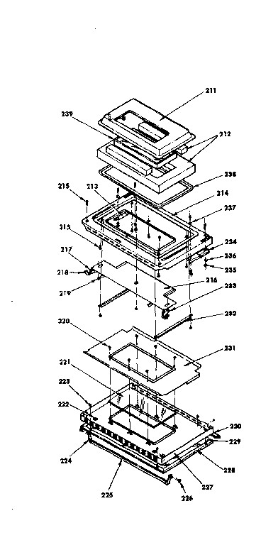 Kenmore 1554557300 oven door parts diagram