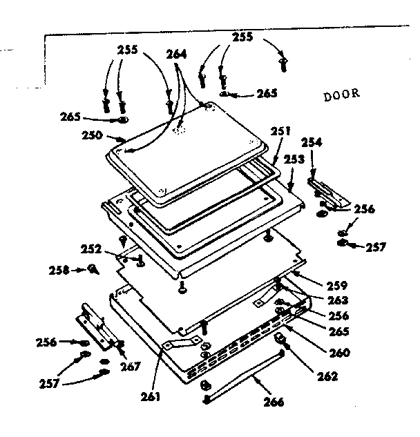 Kenmore 1554557300 door model 155.4577301 diagram