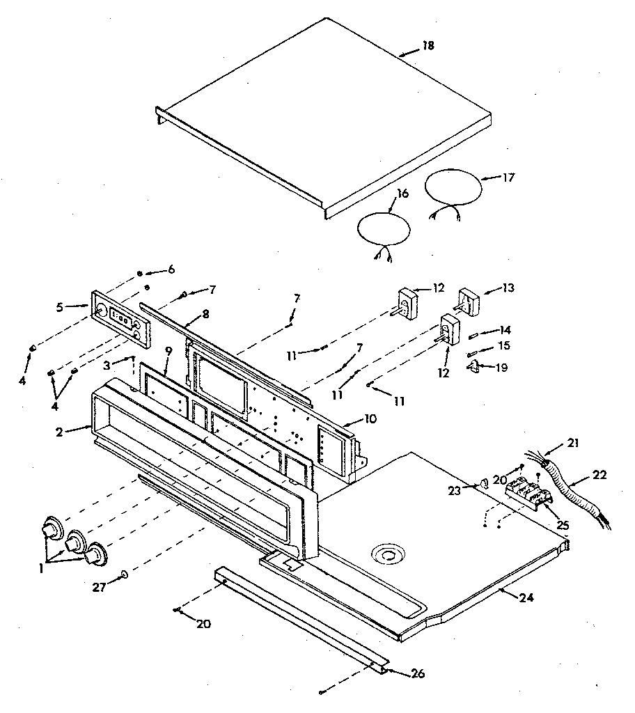 Kenmore 8504247892 control section diagram