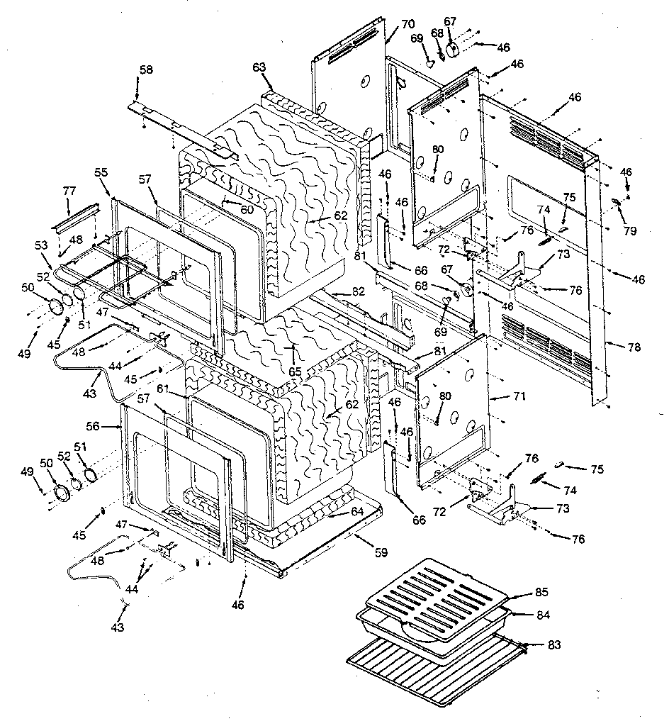 Kenmore 8504247892 body section (double ovens) diagram