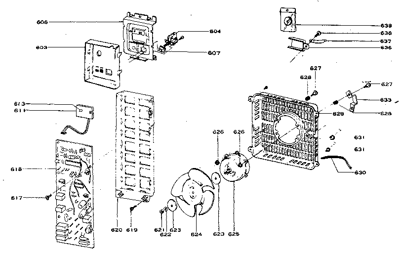 Handy Master HMF13 controller fan motor & operation panel assembly diagram