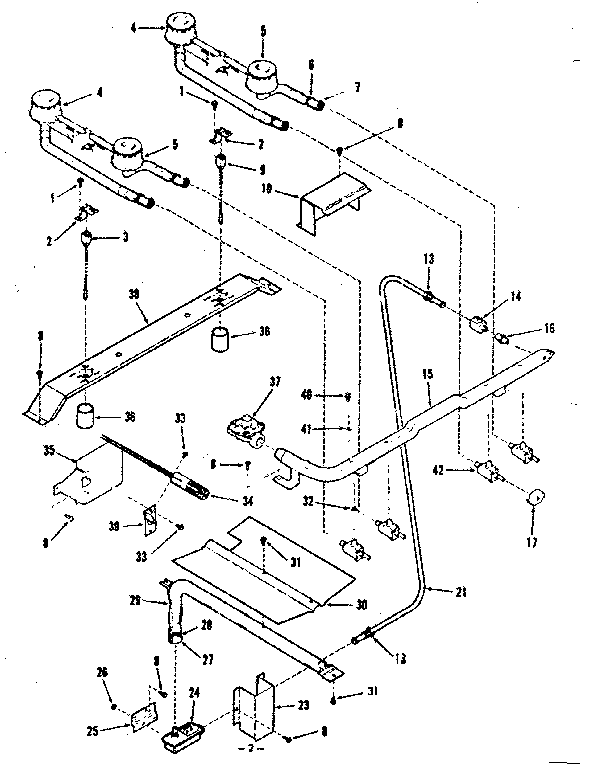 Kenmore 9117878311 burner section diagram