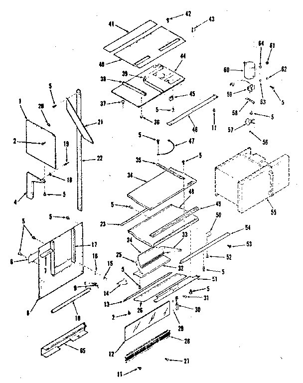 Kenmore 9117878311 upper oven pedestal section diagram