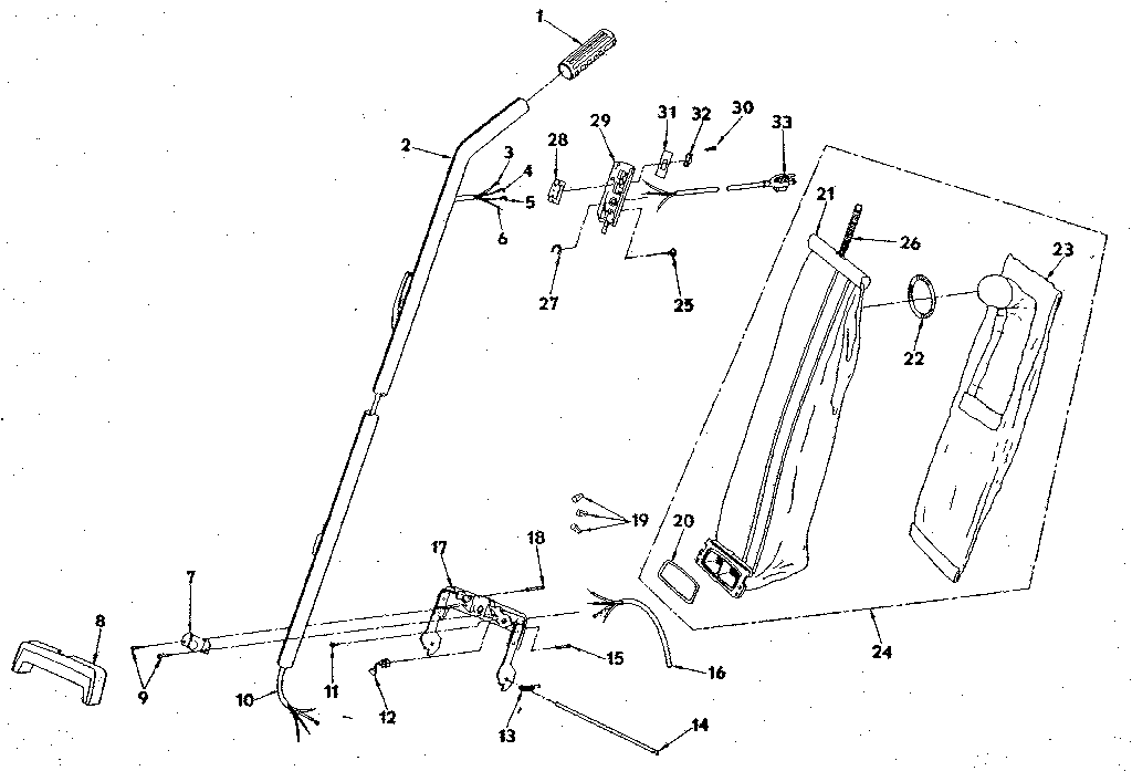 Kenmore 1753287181 handle and bag housing diagram