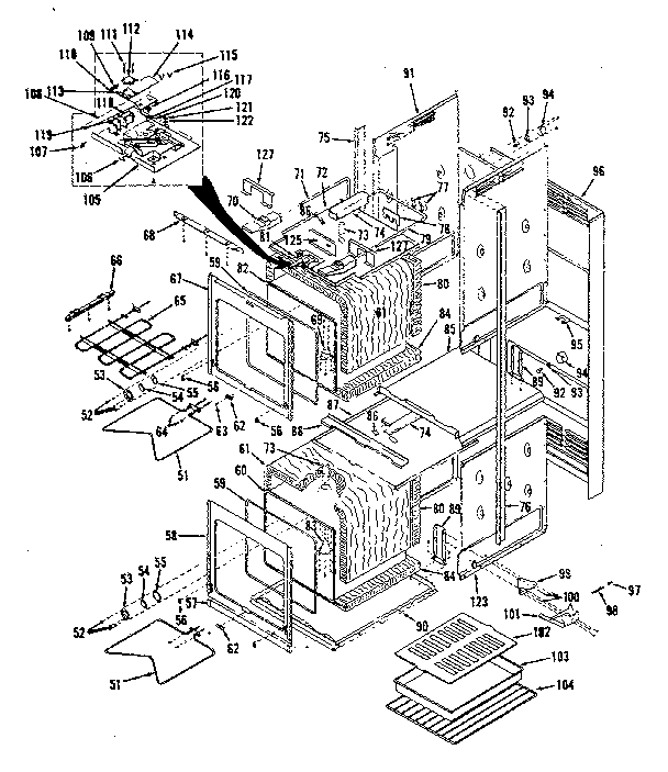 Kenmore 8504258310 body (double ovens) 850.4278390, 850.4298390 diagram