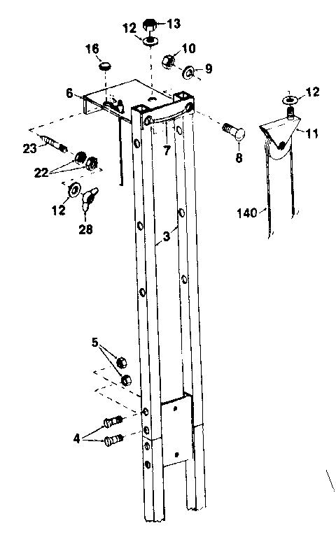 DP 2000 WALL UNIT upper assembly diagram