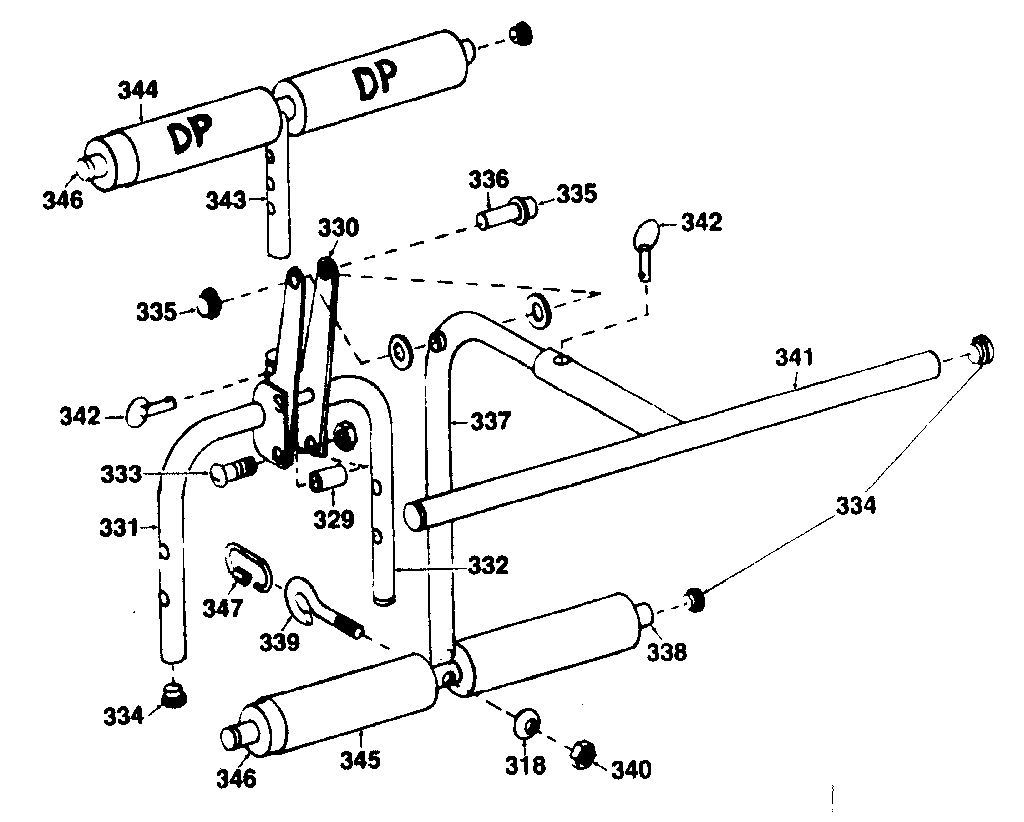DP 2000 WALL UNIT leg lift assembly diagram