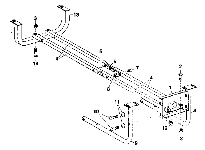 DP 3100-BENCH PRESS upper main support assembly diagram