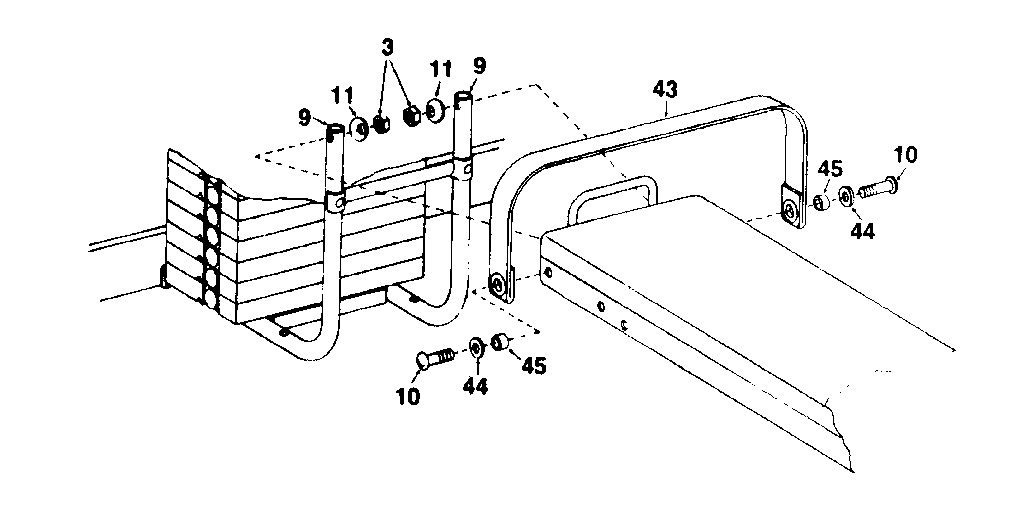 DP 3100-BENCH PRESS foot strap assembly diagram
