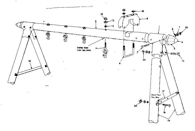 Sears 70172944-82 frame assembly no.105 diagram