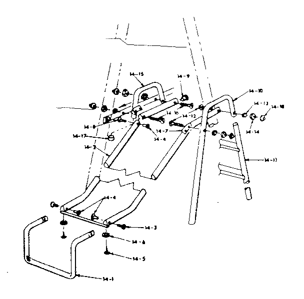 Sears 70172944-82 slide assembly no. 105 (open parts bag 2605000) diagram