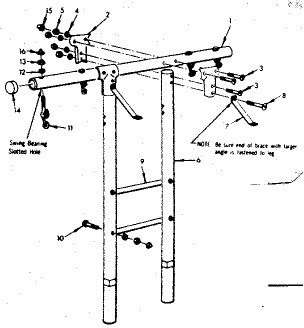 Sears 70172257-82 t frame assembly no. 101 diagram