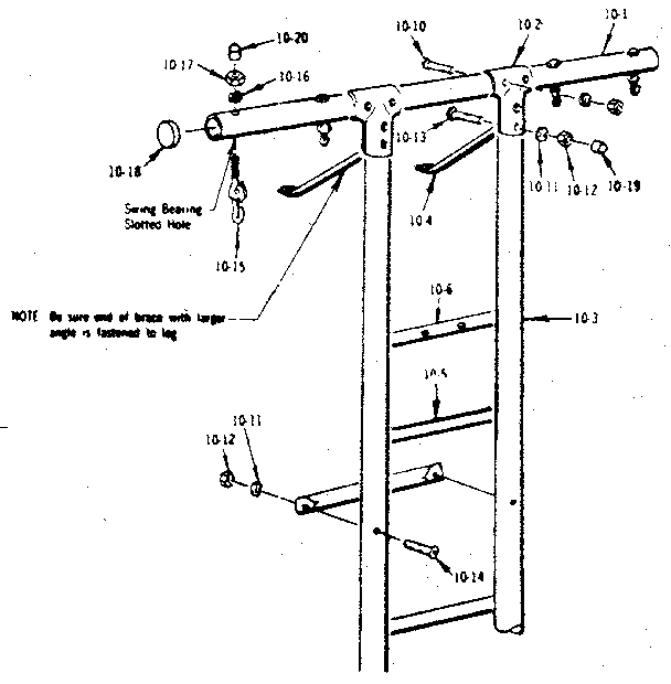 Sears 70172257-82 t frame assembly no. 202 diagram