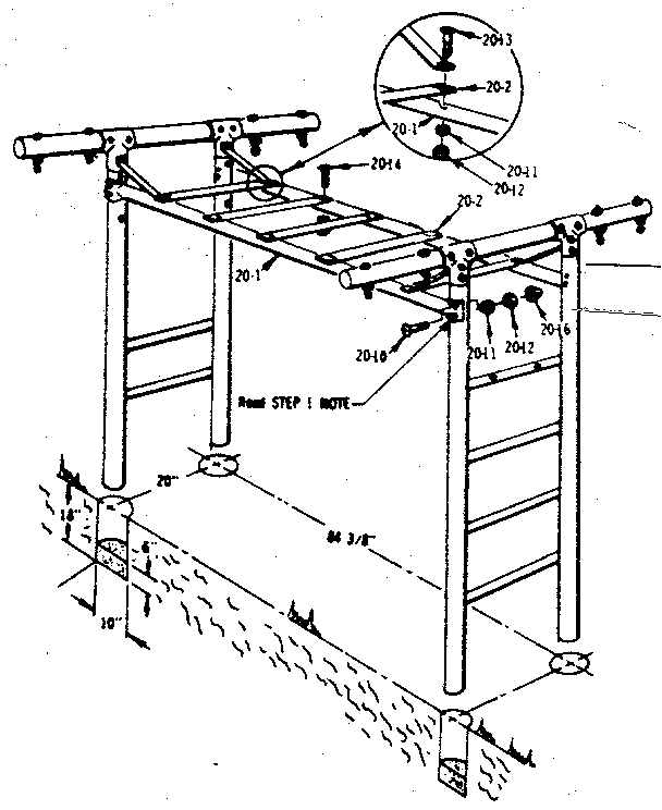 Sears 70172257-82 t frame assembly no. 303 diagram