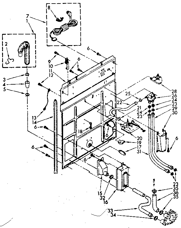 Kenmore 11082683300 rear panel parts diagram